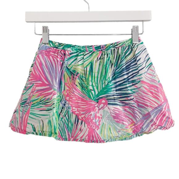Lilly Pulitzer Adira Circle Skirt Girls 8/10 Skort Multi Scarlet Macaw Summer - Picture 2 of 11